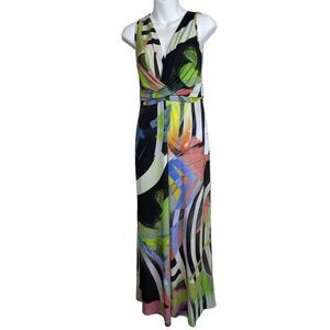 Eroke Italy Jumpsuit Size 44 – Sleeveless Wide Leg Mixed Print Double V-Neck‎